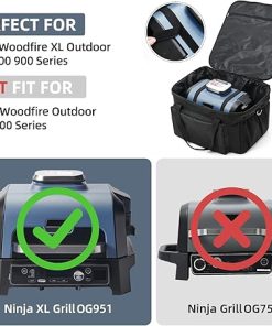 Carry Bag for Ninja Woodfire Pro XL Outdoor Grill, Accessories for Ninja Wood Fire Smoker Grill OG900/800 Series, Padded Carrying Case with Muti-Pockets and Shoulder Straps, Water-Resistant (Bag Only) 2