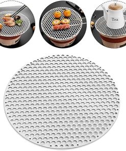 BBQ Grill Grate, BBQ Grill Mesh, Stainless Steel Round BBQ Net Grill Mesh Roast Nets Bacon Grill Tool Iron Nets Camping Barbecue Accessories Grid Rack 2