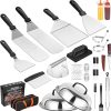Griddle Accessories Kit for Blackstone – 14 PCS Flat Top Grill Tools Set with Stainless Steel Spatulas, Scraper & Bottles, Carry Bag Included – Outdoor BBQ Gift for Men 3