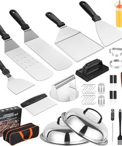 Griddle Accessories Kit,35 PCS BBQ Accessories for Blackstone and Camp Chef,Stainless Steel Flat Top Grill Accessories with Carry Bag,Griddle Dome Spatula Set with Burger Press for Outdoor