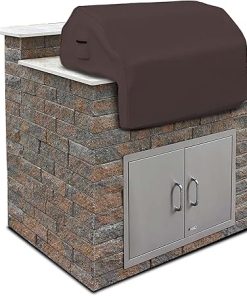 Covers & all Built-in Outdoor Grill Cover, Durable Heavy Duty 18 Oz Waterproof Cover Tuff Material with Air Pocket & Elastic for Snug Fit (48" W x 27" D x 26" H inches, Coffee)