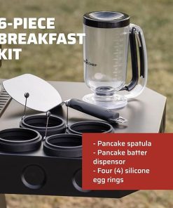 Camp Chef Breakfast Kit – Flat-Top Griddle Accessories Includes Pancake Batter Dispenser, Griddle Spatula & 4 Egg Rings 2