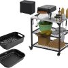 TOPINCN Folding Campfire Grill Grate, Grill Stand Multifunctional Folding Stainless Steel Outdoor Kitchen Stand Camping Accessory for Outdoor Picnic Garden 44x18x16cm 4
