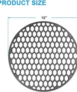 18″ Dia Cast Iron Grate with Grate Lifter for Large Big Green Egg, Round Grates for Kamado Joe KJ-23RHC Classic II, Outdoor Gourmet FSOGBG2106 Grill 2