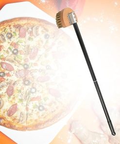 Pizza Oven Brush Copper Brush Practical Long Handle Restaurants BBQ Detachable 1Piece W/Scrapers Oven Tool Pizza Stone Brush, B 2