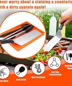 Utheer Silicone Griddle Mat, Spatula Mat and Wind Guards Fits for Blackstone 28″ Griddle, Heavy Duty Food Grade Silicone Griddle Mat, Magnetic Stainless Steel Wind Screens, Blackstone Accessories 2