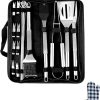 CANDeal 20 PCS Heavy Duty Stainless Steel Grill Set in Storage Zip Carrying Bag for Outdoor Cooking Camping Grilling Smoking 3