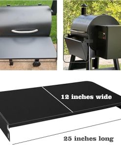 25×12” Folding Front Shelf for Traeger Pro 575/22, Ironwood 650, BAC362, Mesa/Century/Eastwood 22 | Heavy-Duty Grill Accessory | Barbecue Stand Shelves | 30lb Capacity & Space-Saving Design 2