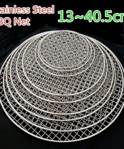 1pc Round Net Stainless Steel BBQ Meshes Barbecue Non-stick Wire Net Bbq Grill Mesh Accessories Party Picnic Camping Tools (Color : 35cm) 2