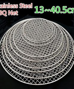 1pc Round Net Stainless Steel BBQ Meshes Barbecue Non-stick Wire Net Bbq Grill Mesh Accessories Party Picnic Camping Tools (Color : 33cm) 2
