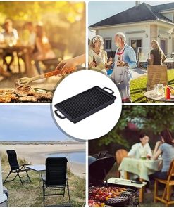 Barbecue Supplies,Portable Barbecue Grills Pans NonStick Rectangular Grills Plate Baking Tray Barbecue Plate for Indoor Outdoor Cooking 2