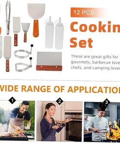 MERRYHAPY Barbecue Tool Present Set 12pcs BBQ Tools Accessories Portable Grill Utensils Stainless Steel Outdoor Barbecue Kit 2