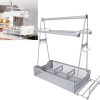 BBQ Grill Caddy, Picnic Condiment Caddy with Paper Towel Roll Holder, Utensil Caddy Grill Accessories Storage Kitchen Organizer for Camping Essential Outdoor Grilling