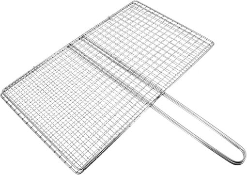 Portable Stainless Steel Grill Basket for Outdoor Cooking Bbq Fish Veggie Clip Style Grill Rack for Camping Picnic and Barbecuing Durable Bbq Accessory