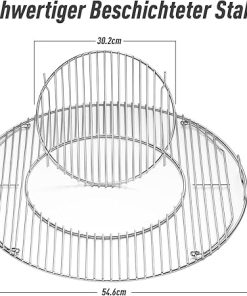 Grill Grate Replacement 8835 for Weber, Upgraded 22.5 Inch Charcoal Grills, Kettle, Performer, Master-Touch, Gourmet BBQ System Hinged Cooking Grate Grids 21.5″ BBQ Cooking Grate for Weber 2