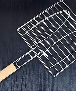 Barbecue Grilling Basket,Grilled Fish Clip Barbecue Fish Clip Net Clip Stainless Steel Appliances Tool Splint Accessories 2