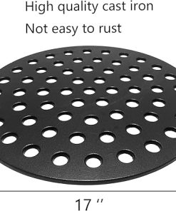 7441 Round 17″ Cast Iron Fire Grate, Charcoal Grates Bottom Plate Replacement Parts for Weber 22″ Kettle, One-Touch, Master Touch, Bar-B-Kettle, Performer，Big Green Egg XL Charcoal Grill 2