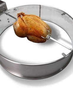 Slow ‘N Sear® Rotisserie Kit for 22″ SnS Grills Kettle Grills, Stainless Steel Accessory Perfect for Even Cooking and Grilling 2