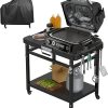 Bayou Classic 700-709 9-gal Stainless Bayou Fryer Features Stainless Cart w/Side Shelf Three Mesh Baskets Fry Thermometer 10-psi Regulator w/ 48-in Stainless Braided Hose 3