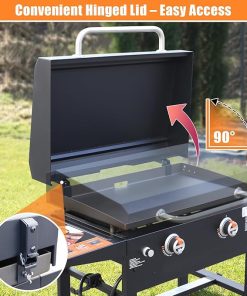 Griddle Lid for 28″ Blackstone Griddle, Hard Cover with Durable Handle – Heat Retaining, Fits 28″ Griddles Models 1517, 1853, 1605, 1803, 1839, 1856, 1885, 1924, 1983, 2094, 2137, 2145 2