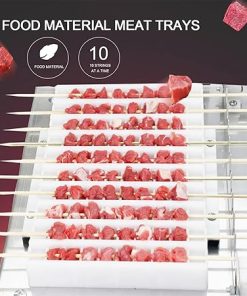 10 Strings Stainless Steel Bbq Skewer String Making Machine, Barbecue Skewers Meat Skewer Tool, Manual Kebab Making Tool,Quick Portable Meat Skewer Box 2