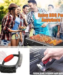 Barbecue Brush, BBQ Grill Cleaning Brush 3 in 1, Cleaning Brushes Grill Cleaning Tools Grill Accessories for Outdoor Garden Camping Grill 2
