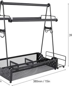 Grill Caddy, BBQ Caddy for Outdoor Grill, Picnic Camping Caddy with Paper Towel and Napkin Holder for Outdoor Camping Barbecue Grilling 2