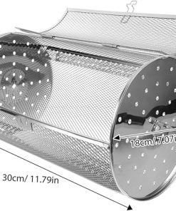 Stainless Steel Rolling Bbq Basket Versatile Oven Rotisserie Cage for Even Roasting of Nuts Vegetables Meats Durable Easy to Assemble Grill Tool for Kitchen Use 2