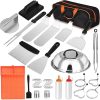 Yukon Glory™ BBQ ‘N SERVE Wide Basket Set – BBQ Grill Basket – The Grilling Basket Includes a Serving Tray & Clip-On Handle – Perfect Grill Baskets for Outdoor Grill Vegetables or Fish Basket & Meat 3