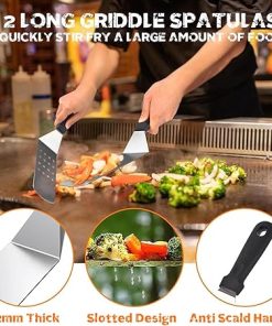 16PCS Griddle Barbecue Accessories Kit,Flat Top Grill Accessories Set for Blackstone and Camp Chef,Smoker Meat Resting Blanket,Enlarged Spatulas,Brush,Burger Press for Outdoor BBQ Camping Cooking 2