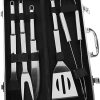 Happyyami BBQ Set Grilling Tool Case 12pc Grill Accessories Stainless Steel for Outdoor 4