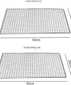 Barbecue Grill Square Iron Grill Rectangular Grill Rack Tool Outdoor Barbecue Supplies Oven Accessories(Oversized mesh) 2