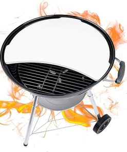 Smoking Stone & Pizza Stone for 22" Weber Kettle Grill Accessories - Chargriller - Heat Deflecting Grill Stone - Ceramic Accessory Turns Your Charcoal Grill Into a Smoker or Outdoor Oven - BBQ Dragon