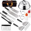 3 Piece Stainless Steel BBQ Grill Tool Set BBQ Accessories Spatula Fork Pliers BBQ Utensils Outdoor BBQ Tools 4