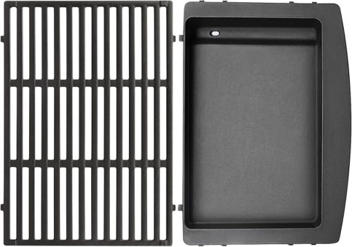 Genesis ii Grates and Genesis 2 Griddle for Weber Genesis II 300 & Genesis LX 300 Series Gas Grills, Genesis II E&S 310 315 320 325 335, Grill Parts for Weber Genesis II 66095 7599 Griddle, Cast Iron