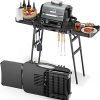 Foldable Griddle Side Shelf for Blackstone 28″ Griddle, Grill Accessories with Paper Towel Holder, 4 Hooks, Grill Caddy Shelf for Blackstone Grilling Accessories 3