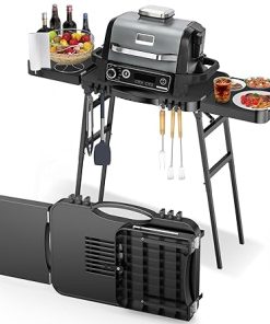 26"/30"/34" Portable Outdoor Grill Stand for Ninja Woodfire Outdoor Grill(OG701 OG850 OG951 Series), 51in Large Space, Upgrade Height & Quick-Fold Stand for Blackstone Griddle/Onni Pizza Oven