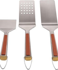 Current® Griddle Tool Set, 3-Piece Stainless Steel Kit with Solid & Slotted Spatula and Heavy-Duty Scraper, Heat-Resistant, Outdoor & Grilling Accessories for Flat Tops, BBQ and Camping 2