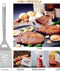 Stainless Steel BBQ Grill Tool Set Outdoor Camping Cooking Tool Set BBQ Grill Accessory Kit with Bag 2
