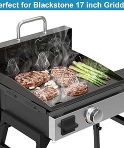 5010 Hard Cover Top Lid with Stainless Steel Handles and Wind Guard for Blackstone 17”Table Top Grill, Flat Top Griddle Accessories for Black Stone, Black 2