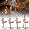 BBQ Stainless Steel Grill Pan Baking Net Rack Barbecue Frying Pan Roast Meat Draining Oil Anti-Baking Scorching Grill for Camping Accessories(L) 3