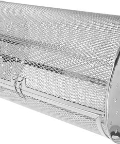 Stainless Steel Grill Basket Rotating Barbecue Cage for Air Fryer Oven Easy Assembly for Meat Fish and Vegetables Versatile Cooking Tool