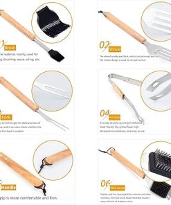 SEFAX Portable Grilling Utensil Kit, 5PCS BBQ Grill Tools Set, Grill Accessories, Grilling and Camping Cooking Utensils Set for Travel, Picnics, RVs, Camping, BBQs, Parties 2
