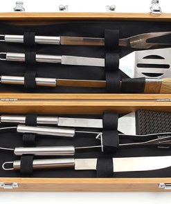 Blacklight Grill Set, Grill Accessories, 6 Piece Grilling Set, Heavy Duty Stainless Steel BBQ Tools,Barbecue Tools for Father’s Day, Wedding, Anniversary
