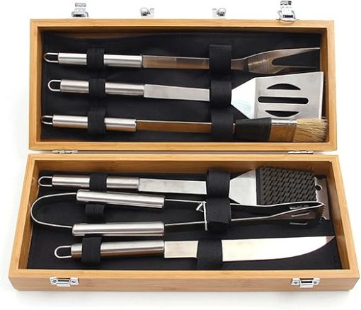 Blacklight Grill Set, Grill Accessories, 6 Piece Grilling Set, Heavy Duty Stainless Steel BBQ Tools,Barbecue Tools for Father’s Day, Wedding, Anniversary
