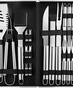 26 Piece Grill Accessories BBQ Tools, Stainless Steel Grilling Tools, BBQ Accessories Tool Set with Storage Case, Heavy Duty BBQ Grill Tools for Home, Camping,