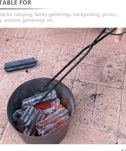 Hemoton Extended Fire Pit Log Grabber Charcoal Poker Tongs Scissor Tongs Outdoor BBQ Clip Random Style 2