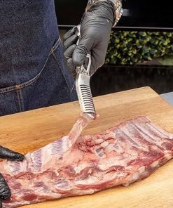 BBQ Rib Skinner, Rib Membrane Removal Tool, Stainless Steel Remover Kit for Barbecue Prep All, Ergonomic Design for Easy Membrane Removal, Effortless Ribs Preparation Tools, For BBQ Enthusiasts(3pcs) 2
