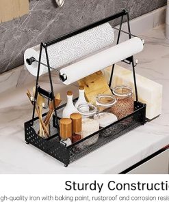 Topyond Grill Caddy, Portable BBQ Organizer with Paper Towel Holder, Hanging Hooks, and Tissue Holder, Essential Grilling Accessories for Camping, Picnics, Outdoor Cooking 2