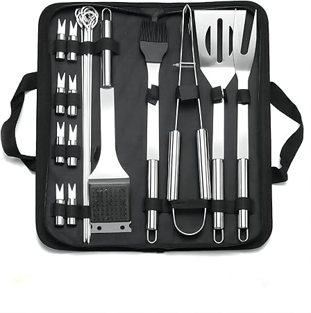 20 Pieces Stainless Steel Small Tube Handle BBQ Tool Set, BBQ Set Accessories BBQ Combination Tool, Outdoor Camping/Backyard BBQ, Gift Choice for Birthday, Father’s Day, Christmas, etc. 20 Pieces Stainless Steel Small Tube Handle BBQ Tool Set, BBQ Set Accessories BBQ Combination Tool, Outdoor Camping/Backyard BBQ, Gift Choice for Birthday, Father's Day, Christmas, etc.